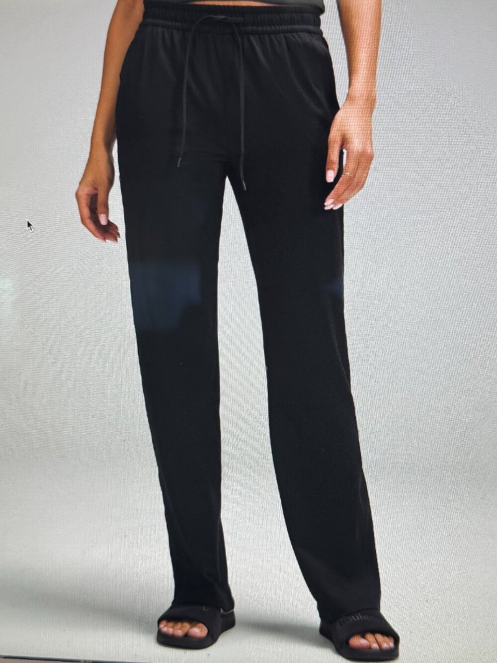 Lululemon Soft-jersey Straight leg mid rise pant in black size 12 short - Picture 2 of 6